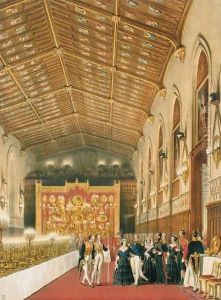 The Arrival of King Louis-Philippe, 1773-1850 Duc de Montpensier, St Georges Hall, Windsor Castle, 1838 by James Baker Pyne