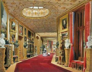 Angle of the East Corridor, Windsor Castle, from Windsor and its Surrounding Scenery, 1838