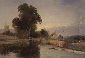 Barge with a Lock Gate and Windsor Beyond