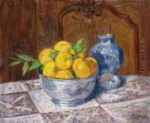 Nature Morte Au Citron Et Au Vase by Marcel Leprin