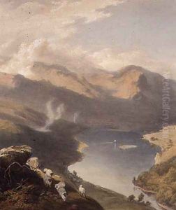 Grasmere from Langdale Fell, detail of the lake, from The English Lake District, 1853
