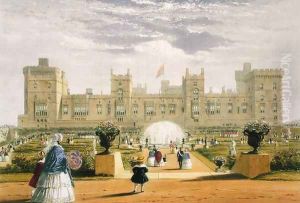 Eastern view of the Castle and Garden, Windsor Castle, 1838