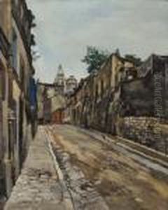Monmartre Street Scene. by Marcel Leprin