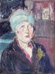 Portrait De Jeune Femme Au Turban by Marcel Leprin
