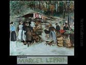 Strassenszene Mit Marktfrauen by Marcel Leprin