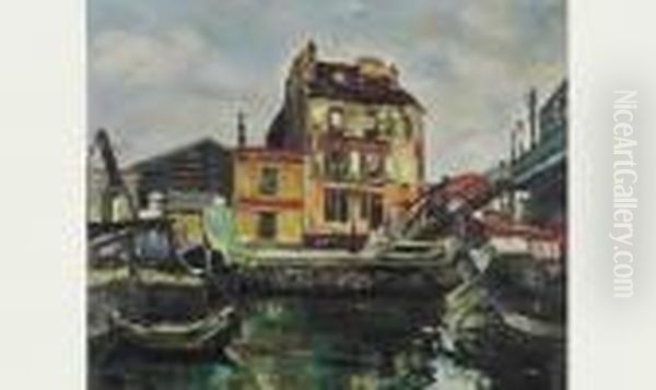 Le Cafe De La Passerelle Sur Le Canal De La Villette. - view 1