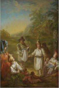 Siberian Peasants At Rest by Jean-Baptiste Le Prince