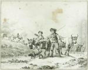 Berger Avec Sa Famille Et Son Troupeau by Jean-Baptiste Le Prince