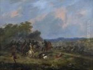 Scene Of A Cavalry Battle.