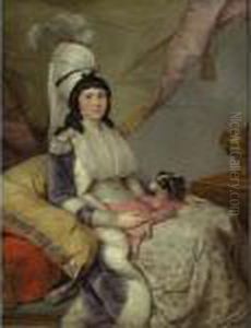 Young Woman In Oriental Costume by Jean-Baptiste Le Prince