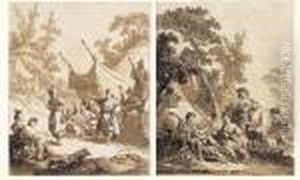 La Danse Russe Et La Recreation Champetre, Paire. by Jean-Baptiste Le Prince