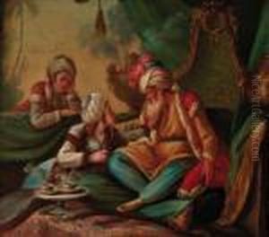 A Sultan And Two Maidens by Jean-Baptiste Le Prince