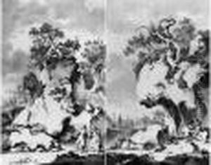 -)paire De Paysages Rocheux Animes -)paire De Paysages Rocheux Animes