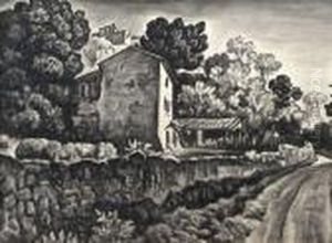 Village En Provence. by Alfred Lesbros