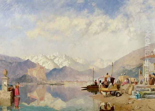 Recollections of the Lago Maggiore, Market Day at Pallanza, 1866 - view 1