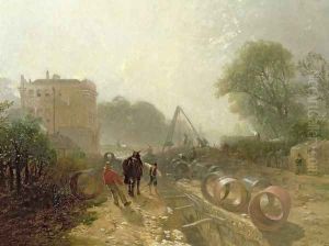 Laying Monster Tubes from the New River, 1855