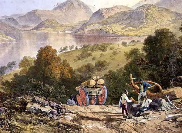 Ullswater, detail of a woodmans cart, from The English Lake District, 1853 - view 1