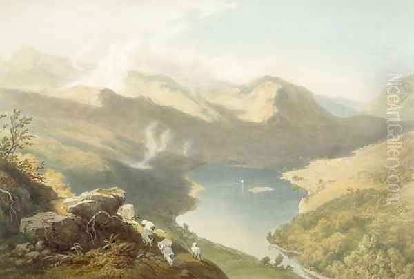 Grasmere from Langdale Fell, from The English Lake District, 1853 - view 1