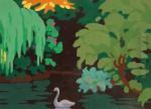 Cygne Et Fleurs