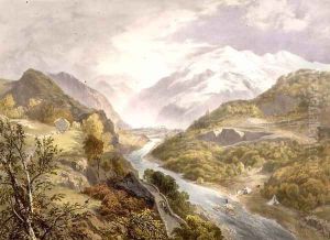 The Derwent River and Borrowdale, from The English Lake District, 1853 by James Baker Pyne