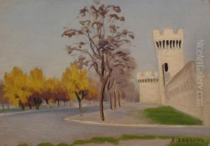 Les Remparts A L'automne by Alfred Lesbros