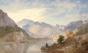 A picnic on the lago d'Orta with the town of Omegna beyond