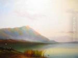 Lakescene With Figures In The Foreground