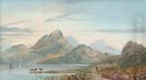 A Scottish Highlandloch Landscape by Charles Leslie