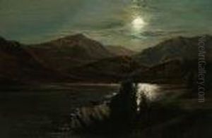 A Moonlit Loch by Charles Leslie