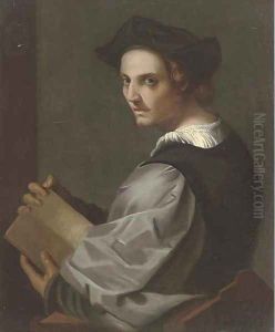 Portrait of a gentleman, bust-length, holding a book in both hands by Sebastiano Del Piombo