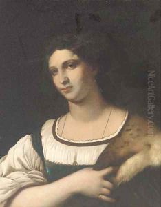 Portrait of a lady, bust-length, with a fur cape 2 by Sebastiano Del Piombo
