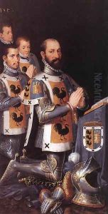 Portrait of Jan Lopez Gallo and His Three Sons 1568 by Pieter Pourbus