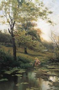 By the Lily Pond by Arthur Parton