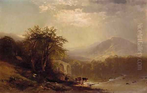 Cows Along the River Bank - view 1