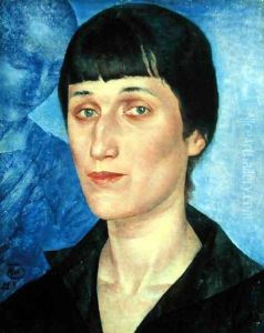 Portrait of Anna Akhmatova 1889-1966 1922 by Kuzma Sergeevich Petrov-Vodkin