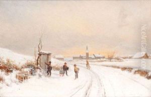 Paysage De Neige by Theodore Levigne