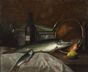 Nature Morte Aux Poissons. by Theodore Levigne