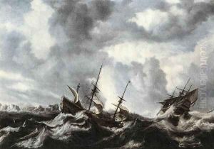 Storm on the Sea 1632 by Bonaventura, the Elder Peeters