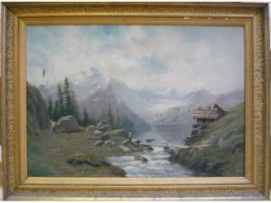 Paysage De Montagne by Theodore Levigne