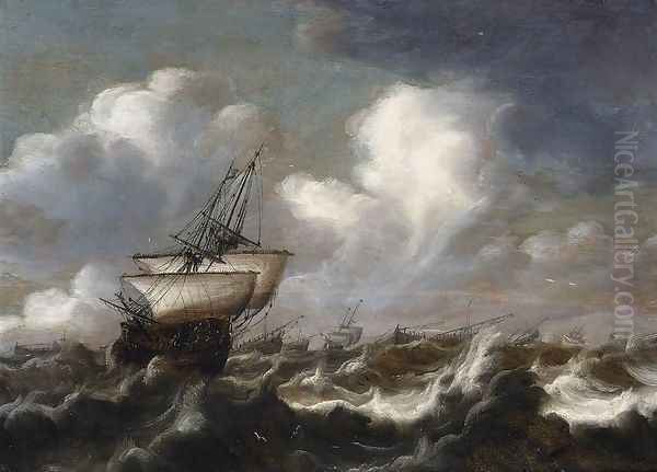 Shipping at Sea in a Light Breeze - view 1