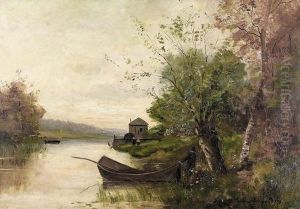 Sommerliche Flusslandschaft Am Abend. Sommerliche Flusslandschaft Am Abend.