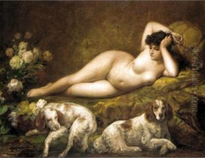 Reclining Nude With Two Dogs Reclining Nude With Two Dogs