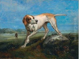 Chien A L'arret by Theodore Levigne