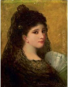 Portrait De Femme A La Mantille