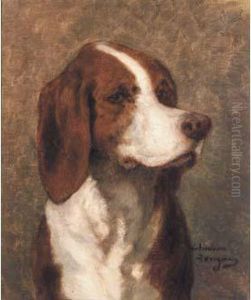 "tete De Chien De Chasse". by Theodore Levigne