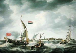 Ships at Sea by Bonaventura, the Elder Peeters