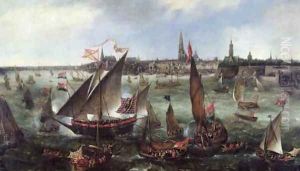 View of the Port of Antwerp during the Celebrations of the Taking of Breda, 1628 by Bonaventura, the Elder Peeters
