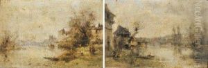Paysages De Bord De Riviere Animee, Vallee Du Cher Et Le Pontd'uzerche
