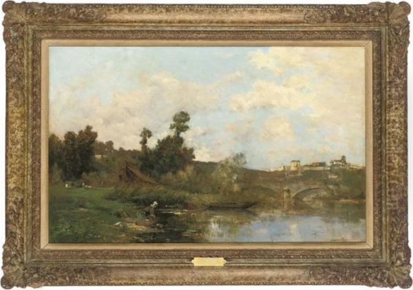 Laveuse Au Bord De La Yonne - view 1