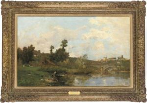 Laveuse Au Bord De La Yonne